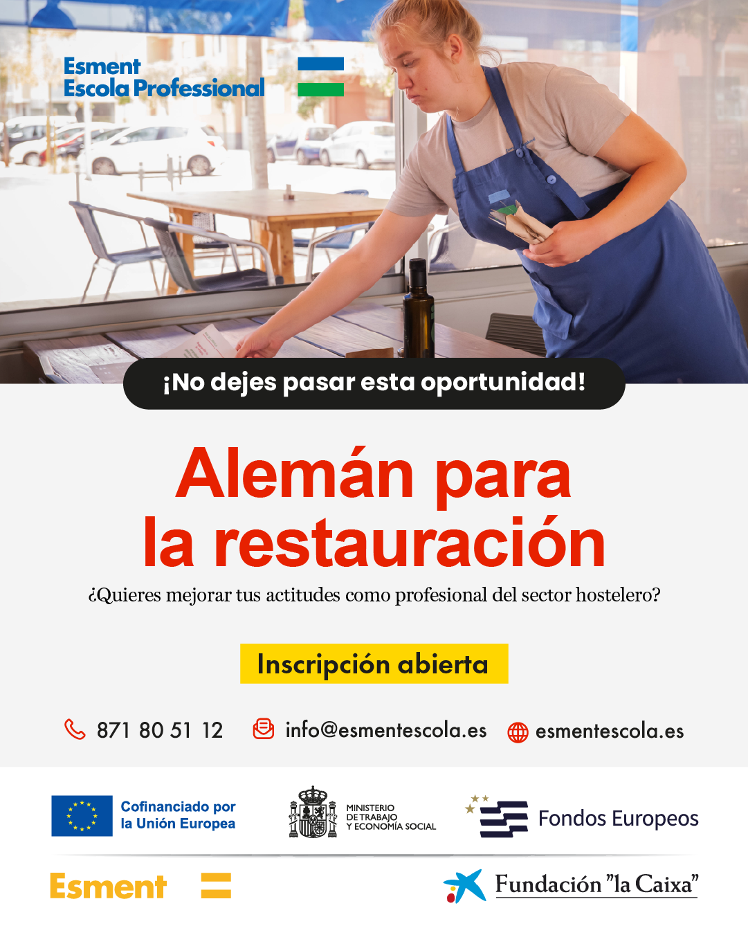 Aprende alemán para la restauración 1 EsmentEscola Aleman Post Logos ES